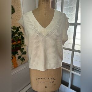 H&M Cream V-Neck Sweater Vest